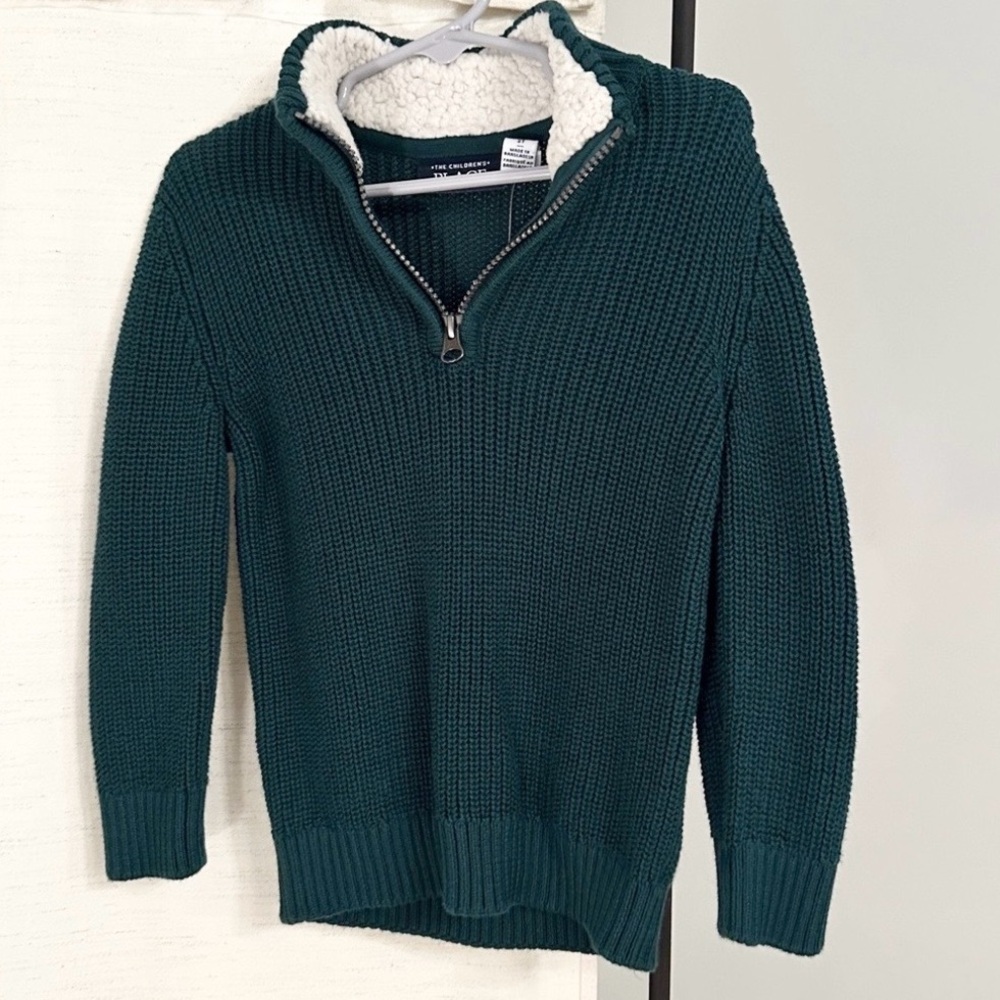 The Children’s Place Toddler Kids Green Knit Sweater Zip Pullover Top